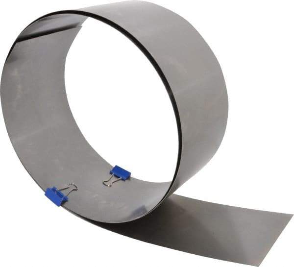 Made in USA - 2.50 m Long x 150 mm Wide x 0.5 mm Thick, Roll Shim Stock - Steel - Industrial Tool & Supply