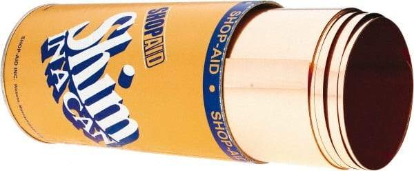 Made in USA - 100 Inch Long x 6 Inch Wide x 0.005 Inch Thick, Roll Shim Stock - Copper - Industrial Tool & Supply