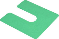 Made in USA - 20 Piece, 4" Wide x 4" Long Plastic Slotted Shim - Green - Industrial Tool & Supply