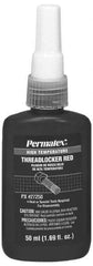 Permatex - 50 mL Bottle, Red, High Strength Liquid Threadlocker - Series 272, 24 hr Full Cure Time, Hand Tool, Heat Removal - Industrial Tool & Supply
