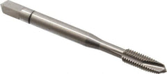 Balax - #10-32 UNF, 3 Flute, Bright Finish, Powdered Metal Spiral Point Tap - Plug Chamfer, Right Hand Thread, 2-3/8" OAL, 0.64" Thread Length, 0.194" Shank Diam, Series BX100 - Exact Industrial Supply