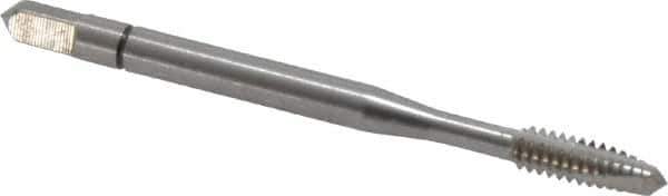 Balax - #6-32 UNC, 3 Flute, Bright Finish, Powdered Metal Spiral Point Tap - Plug Chamfer, Right Hand Thread, 2" OAL, 0.48" Thread Length, 0.141" Shank Diam, Series BX100 - Exact Industrial Supply