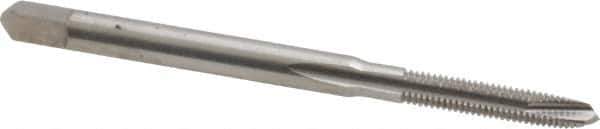 Balax - M3x0.50 Metric Coarse, 3 Flute, Bright Finish, Powdered Metal Spiral Point Tap - Plug Chamfer, Right Hand Thread, 1-15/16" OAL, 0.62" Thread Length, 0.141" Shank Diam, 6H Class of Fit, Series BX100 - Exact Industrial Supply