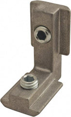 80/20 Inc. - 32mm Wide, Open Shelving Inside to Inside Hidden Corner Connector - Zinc, Clear Finish, 38mm Long, Use with 45 Series - Industrial Tool & Supply