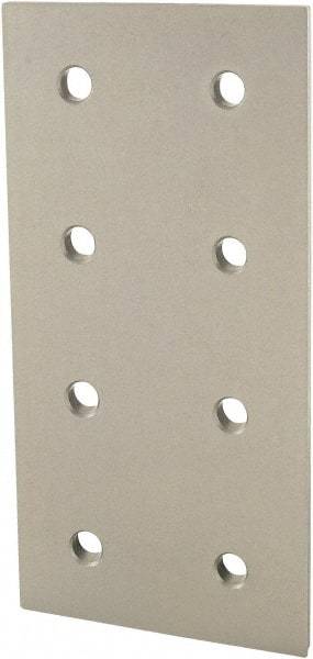 80/20 Inc. - 80mm Wide, Open Shelving 8 Hole Joining Strip - Aluminum, Clear Anodized Finish, 160mm Long, Use with 40 Series & Bolt Kit 75-3422 - Industrial Tool & Supply