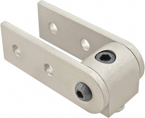 80/20 Inc. - 25mm Wide, Open Shelving 90° Pivot Nub Assembly - Aluminum, Clear Anodized Finish, 75mm Long, Use with 25 Series & Bolt Kit 75-3404 - Industrial Tool & Supply