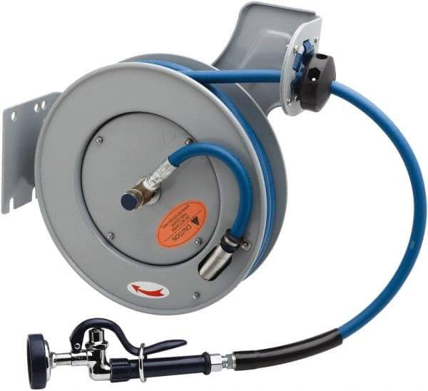 T&S Brass - 35' Spring Retractable Hose Reel - 300 psi, Hose Included - Industrial Tool & Supply