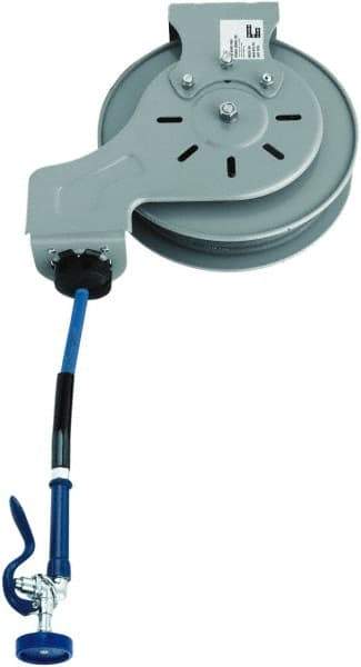 T&S Brass - 15' Spring Retractable Hose Reel - 300 psi, Hose Included - Industrial Tool & Supply