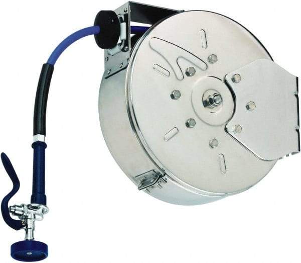 T&S Brass - 30' Spring Retractable Hose Reel - 300 psi, Hose Included - Industrial Tool & Supply