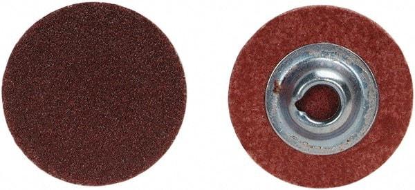 Merit Abrasives - 1" Disc Diam, 40 Grit, Aluminum Oxide Quick Change Disc - Type S Attaching System, Coated, Brown, 40,000 RPM, ALO Series - Industrial Tool & Supply