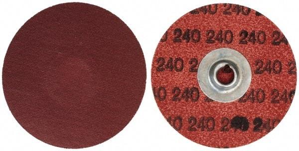 Merit Abrasives - 3" Disc Diam, 240 Grit, Aluminum Oxide Quick Change Disc - Type S Attaching System, Coated, Brown, 20,000 RPM, ALO Series - Industrial Tool & Supply