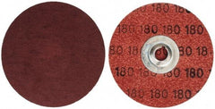 Merit Abrasives - 3" Disc Diam, 180 Grit, Aluminum Oxide Quick Change Disc - Type S Attaching System, Coated, Brown, 20,000 RPM, ALO Series - Industrial Tool & Supply