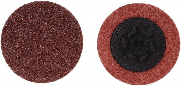 Merit Abrasives - 3" Disc Diam, 24 Grit, Aluminum Oxide Quick Change Disc - Type P Attaching System, Coated, Brown, 20,000 RPM, ALO Series - Industrial Tool & Supply