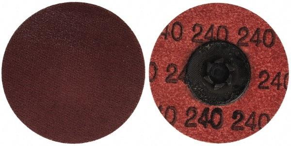 Merit Abrasives - 2" Disc Diam, 240 Grit, Aluminum Oxide Quick Change Disc - Type P Attaching System, Coated, Brown, 30,000 RPM, ALO Series - Industrial Tool & Supply