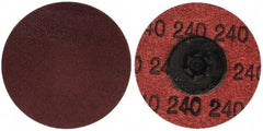 Merit Abrasives - 2" Disc Diam, 240 Grit, Aluminum Oxide Quick Change Disc - Type P Attaching System, Coated, Brown, 30,000 RPM, ALO Series - Industrial Tool & Supply