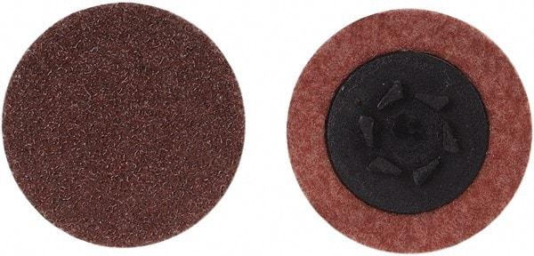 Merit Abrasives - 2" Disc Diam, 100 Grit, Aluminum Oxide Quick Change Disc - Type P Attaching System, Coated, Brown, 30,000 RPM, ALO Series - Industrial Tool & Supply