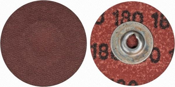 Merit Abrasives - 1-1/2" Disc Diam, 180 Grit, Aluminum Oxide Quick Change Disc - Type S Attaching System, Coated, Brown, 30,000 RPM, ALO Series - Industrial Tool & Supply