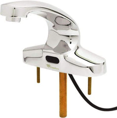 T&S Brass - Deck Plate Mounted Electronic User Adjustable Temperature Control Mixer Faucet - Powered by 120 Volt AC/DC, 5" Cast Spout, 4" Mounting Centers - Industrial Tool & Supply