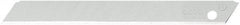 Olfa - 10 Piece Steel Utility Knife Blade - 80mm OAL, 3-5/32" Blade Length, 0.02" Blade Thickness - Industrial Tool & Supply