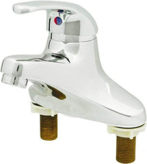 T&S Brass - Lever Handle, Deck Mounted Bathroom Faucet - One Handle, Pop Up Drain, Standard Spout - Industrial Tool & Supply