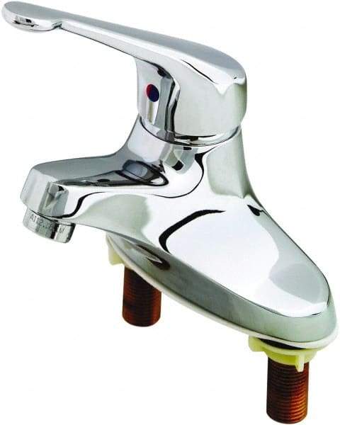 T&S Brass - Multi Position Handle, Deck Mounted Bathroom Faucet - One Handle, No Drain, Standard Spout - Industrial Tool & Supply