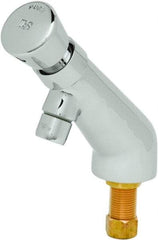 T&S Brass - Push Button Handle, Deck Mounted Bathroom Faucet - One Handle, No Drain, 6 Cast Spout - Industrial Tool & Supply