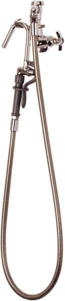 T&S Brass - Faucet Mount, Kitchen Faucet with Spray - Pot and Kettle Filler, Cross Handle, Spoutless, No Drain - Industrial Tool & Supply