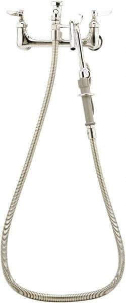 T&S Brass - Faucet Mount, Kitchen Faucet with Spray - Pot and Kettle Filler, Lever Handle, Spoutless, No Drain - Industrial Tool & Supply