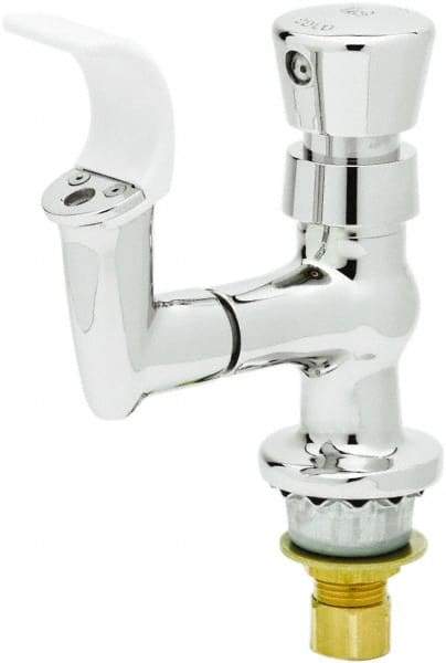T&S Brass - Faucet Mount, Single Hole Deck Mounted Single Hole Faucet - Water Bubbler, Push Button Handle, Integral Spout, No Drain - Industrial Tool & Supply