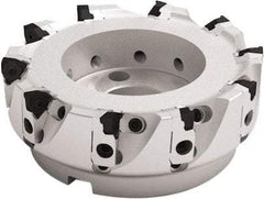 Seco - 12 Inserts, 200mm Cut Diam, 60mm Arbor Diam, 7.5mm Max Depth of Cut, Indexable Square-Shoulder Face Mill - 93° Lead Angle, 63mm High, XNEX 0806 Insert Compatibility - Industrial Tool & Supply