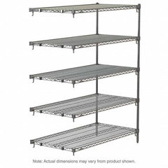 Metro - 2,000 Lb Capacity 5 Shelf Wire Shelving - Add-On Unit - Exact Industrial Supply