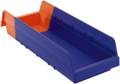 Akro-Mils - 17-7/8" Deep, Blue/Orange Hopper Shelf Bin - 4" High x 6-5/8" Wide x 17-7/8" Long - Industrial Tool & Supply