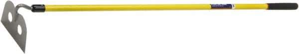 Ability One - 7" High x 10" Wide Round Steel Hoe - 62" Long Fiberglass Straight Handle - Industrial Tool & Supply
