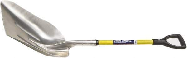 Ability One - 19" High x 15-1/4" Wide Round Steel Shovel - 29" Long Fiberglass Straight Handle - Industrial Tool & Supply