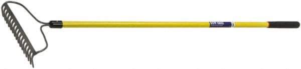 Ability One - Bow Rake with 57" Straight Fiberglass Handle - 16 Tines, 2-1/2" Tine Length - Industrial Tool & Supply