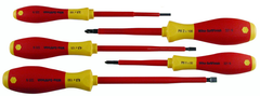Insulated Slotted Screwdriver 3.0; 4.5; 6.5mm & Phillips # 1 & # 2. 5 Piece Set - Industrial Tool & Supply
