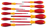Insulated Slotted Screwdriver 2.0; 2.5; 3.0; 3.5; 4.5; 6.5mm & Phillips #0; 1; 2; 3. 10 Piece Set - Industrial Tool & Supply