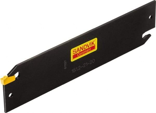 Sandvik Coromant - 1.256" Blade Height, 0.1447" Blade Width, 5-29/32" OAL, Neutral Cut, Double End Indexable Cut-Off Blade - 2.362" Max Depth of Cut, T-Max Q-Cut Series - Industrial Tool & Supply