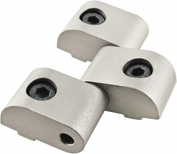 80/20 Inc. - 57mm Long x 29mm Wide x 13mm Thick, Heavy Duty Hinge - Aluminum, Clear Anodized Finish - Industrial Tool & Supply