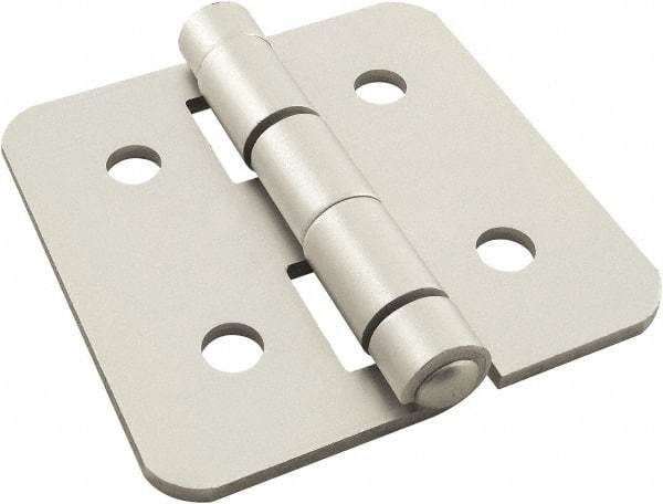 80/20 Inc. - 3" Long x 3" Wide x 3.18mm Thick, Aluminum Door Hinge - Aluminum, Clear Anodized Finish - Industrial Tool & Supply