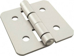 80/20 Inc. - 3" Long x 3" Wide x 3.18mm Thick, Aluminum Door Hinge - Aluminum, Clear Anodized Finish - Industrial Tool & Supply