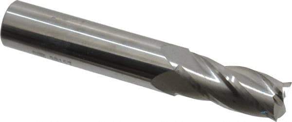 SGS - 29/64", 1" LOC, 1/2" Shank Diam, 3" OAL, 4 Flute, Solid Carbide Square End Mill - Single End, Uncoated, Spiral Flute, 30° Helix, Centercutting, Right Hand Cut, Right Hand Flute, Series 1 - Industrial Tool & Supply