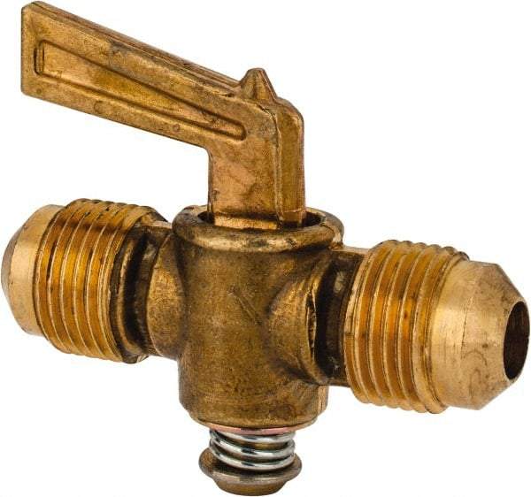 Parker - 3/8" Tube, Flare to Flare Drain Cock & Shutoff Valve - 30 Max psi - Industrial Tool & Supply