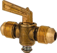 Parker - 3/8" Tube, Flare to Flare Drain Cock & Shutoff Valve - 30 Max psi - Industrial Tool & Supply