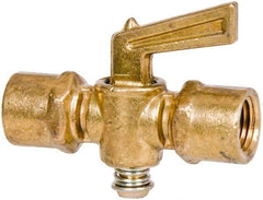 Parker - 1/4" Tube, Compression Pipe to Compression Pipe Drain Cock & Shutoff Valve - 1/4-18 Thread, 30 Max psi - Industrial Tool & Supply
