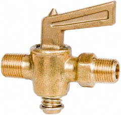 Parker - 1/8" Pipe, Male Pipe to Male Pipe Drain Cock & Shutoff Valve - 1/8-27 Thread, 30 Max psi - Industrial Tool & Supply