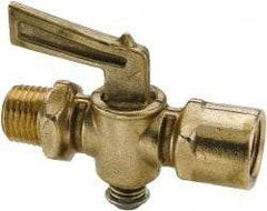 Parker - 1/4" Pipe, Female Pipe to Male Pipe Drain Cock & Shutoff Valve - 1/4-18 Thread, 30 Max psi - Industrial Tool & Supply
