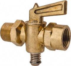 Parker - 3/8" Pipe, Female Pipe to Male Pipe Drain Cock & Shutoff Valve - 3/8-18 Thread, 30 Max psi - Industrial Tool & Supply
