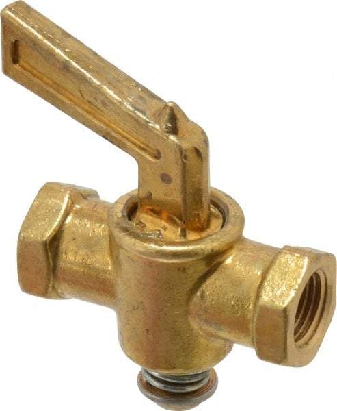 Parker - 1/8" Pipe, Female Pipe to Female Pipe Drain Cock & Shutoff Valve - 1/8-27 Thread, 30 Max psi - Industrial Tool & Supply