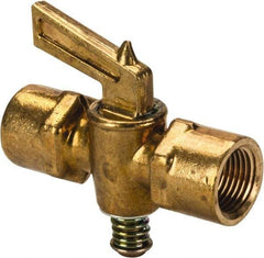 Parker - 3/8" Pipe, Female Pipe to Female Pipe Drain Cock & Shutoff Valve - 3/8-18 Thread, 30 Max psi - Industrial Tool & Supply